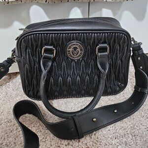 Valentino Orlandi Quilted Leather Crossbody Bag, Black, New w/o Tag